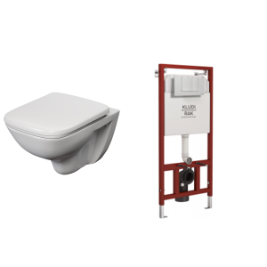 Lisco Caesar offer toilet hanging with a cover, soft close, white, with a square nickel flush tank