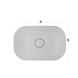 Sanipure basin above horizontal surface Eros 60 cm white