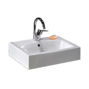 Ideal Standard Basin 44 x 56 cm above the marble floor white