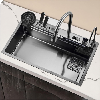 Kitchen Sink Nano Smart 75 x 46 cm galvanized comprehensive accessory black