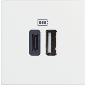 لقمة بتشينو1 مخرج usb charger 3A tipo A e C 2m- USB أبيض